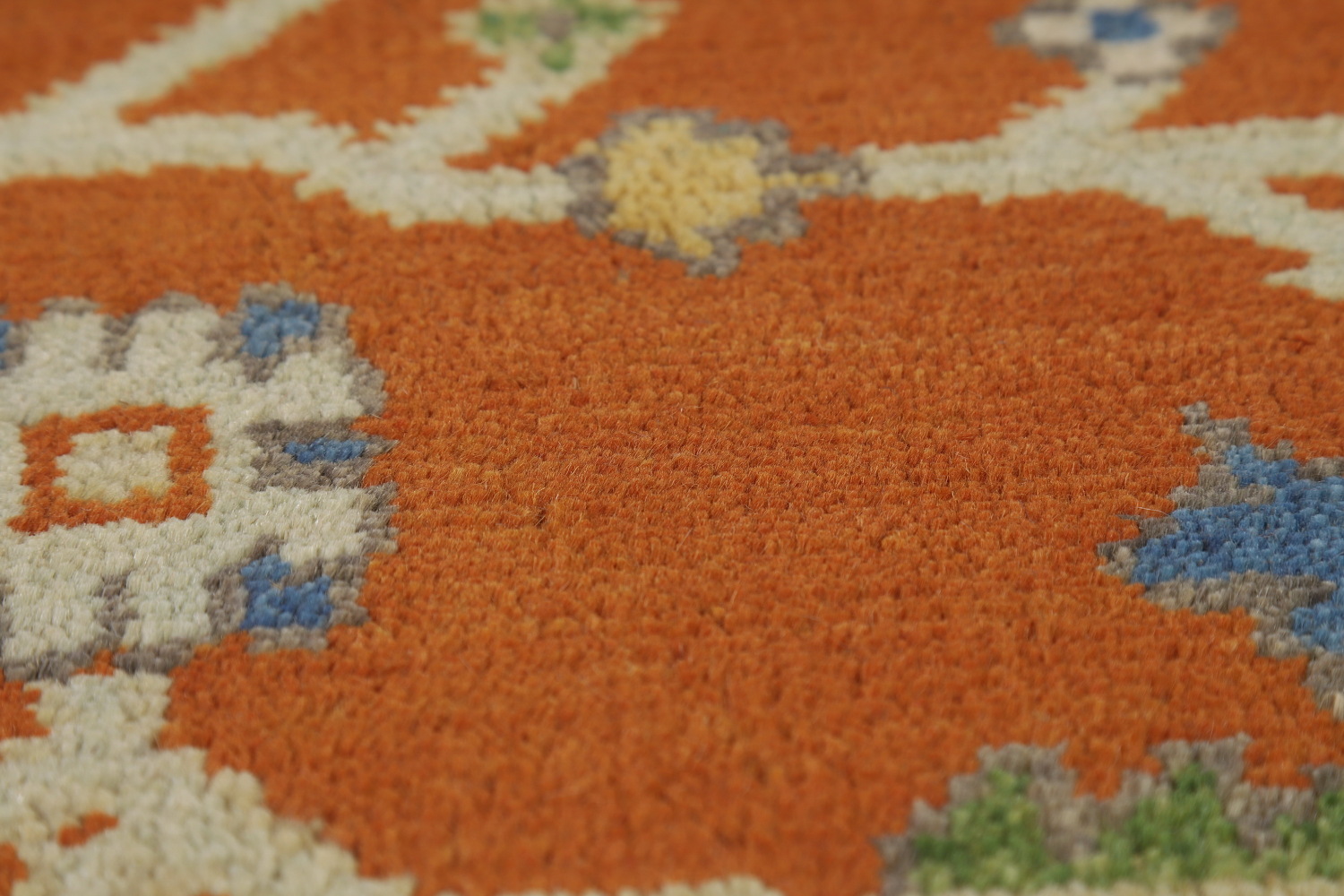 Orange Wool Floral Oushak Oriental Area Rug 9x12