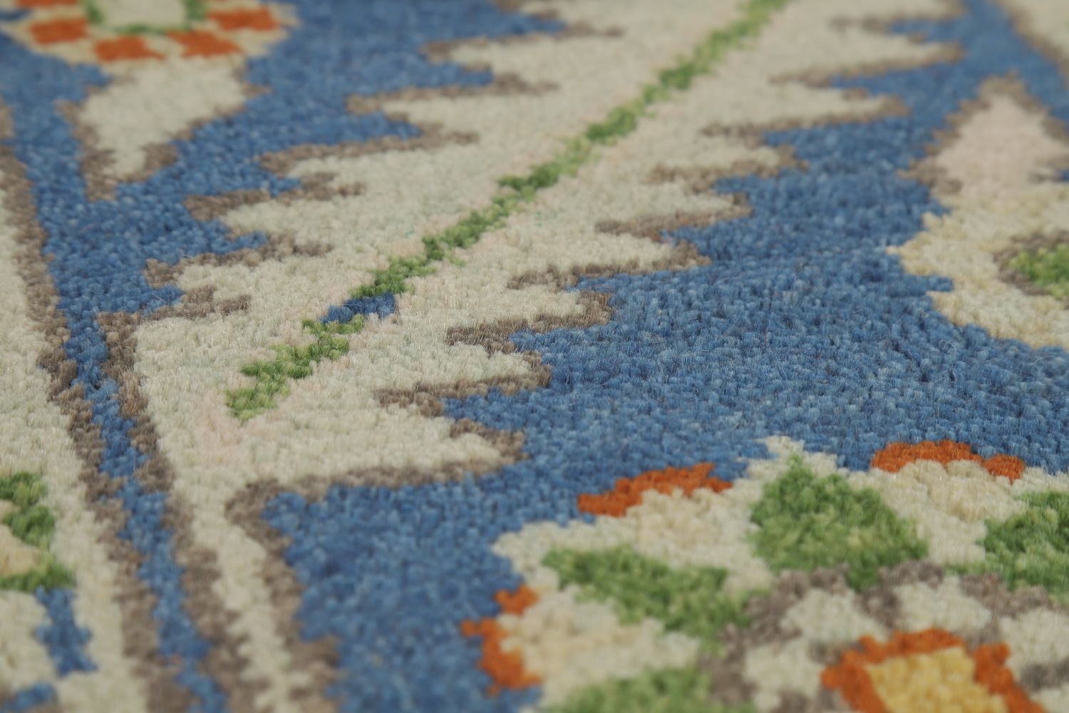 Orange Wool Floral Oushak Oriental Area Rug 9x12