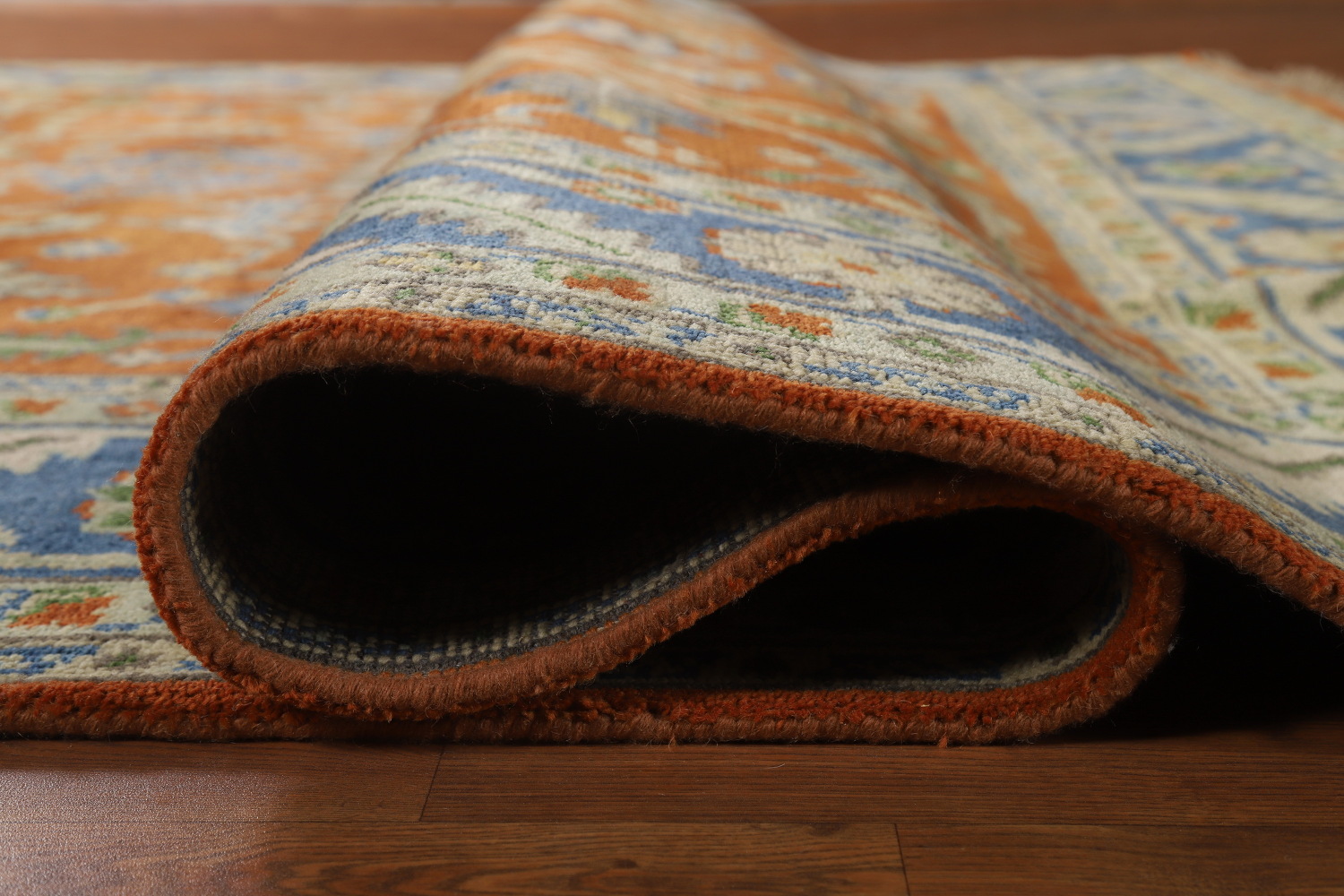 Orange Wool Floral Oushak Oriental Area Rug 9x12