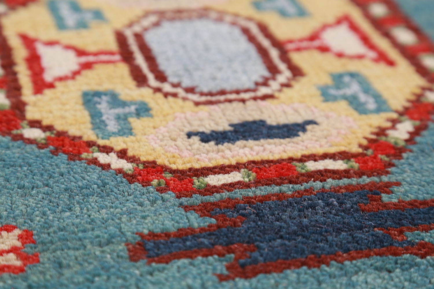 All-Over Geometric Kazak Oriental Area Rug 9x12