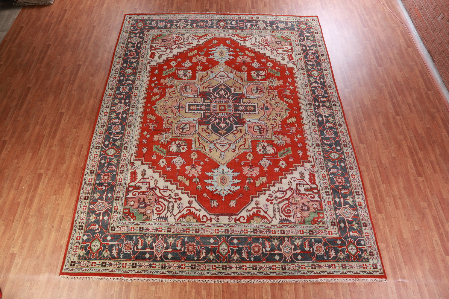 Palace Size Wool Heriz Serapi Oriental Rug 12x15