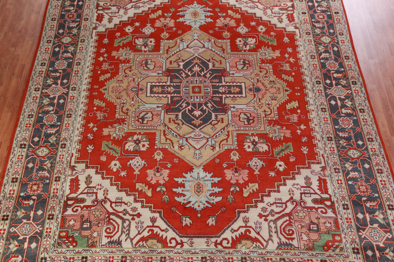 Palace Size Wool Heriz Serapi Oriental Rug 12x15