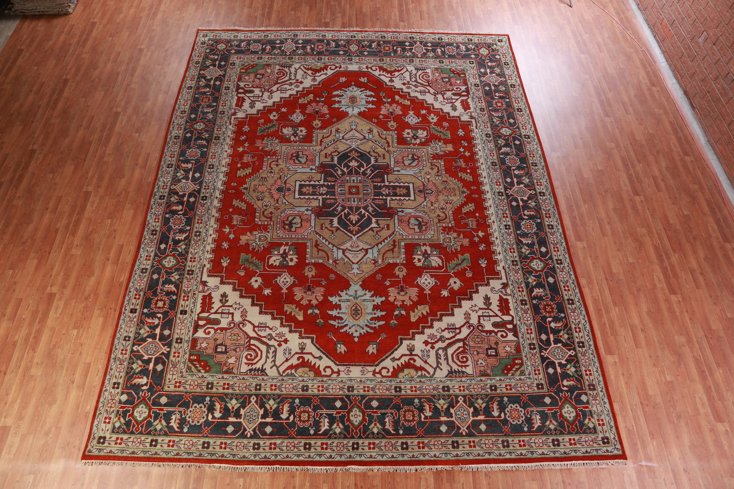 Palace Size Wool Heriz Serapi Oriental Rug 12x15