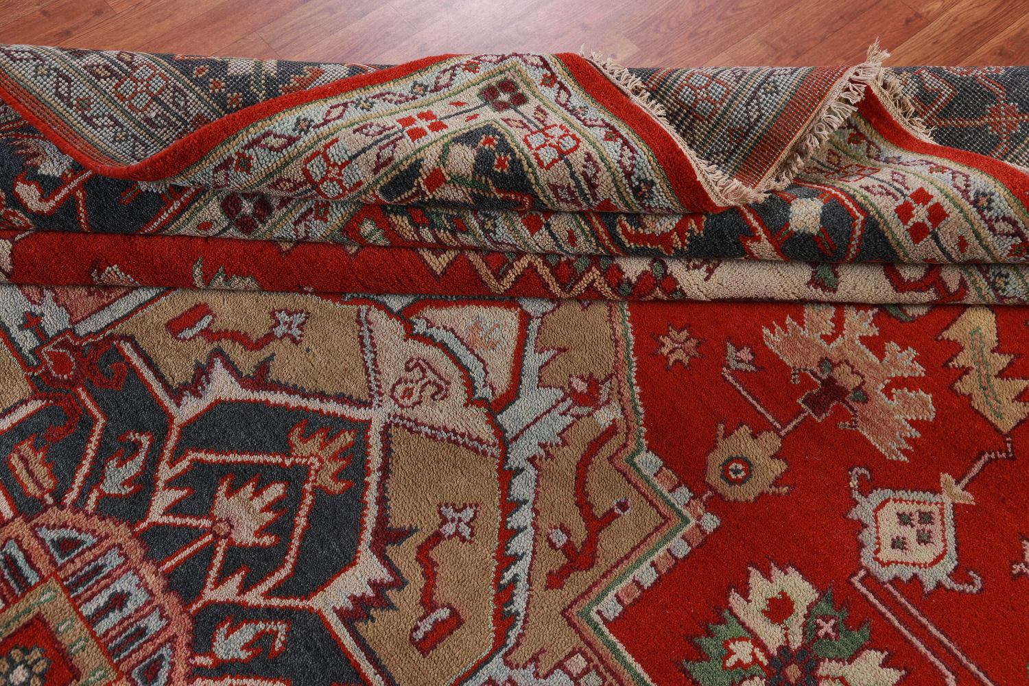 Palace Size Wool Heriz Serapi Oriental Rug 12x15