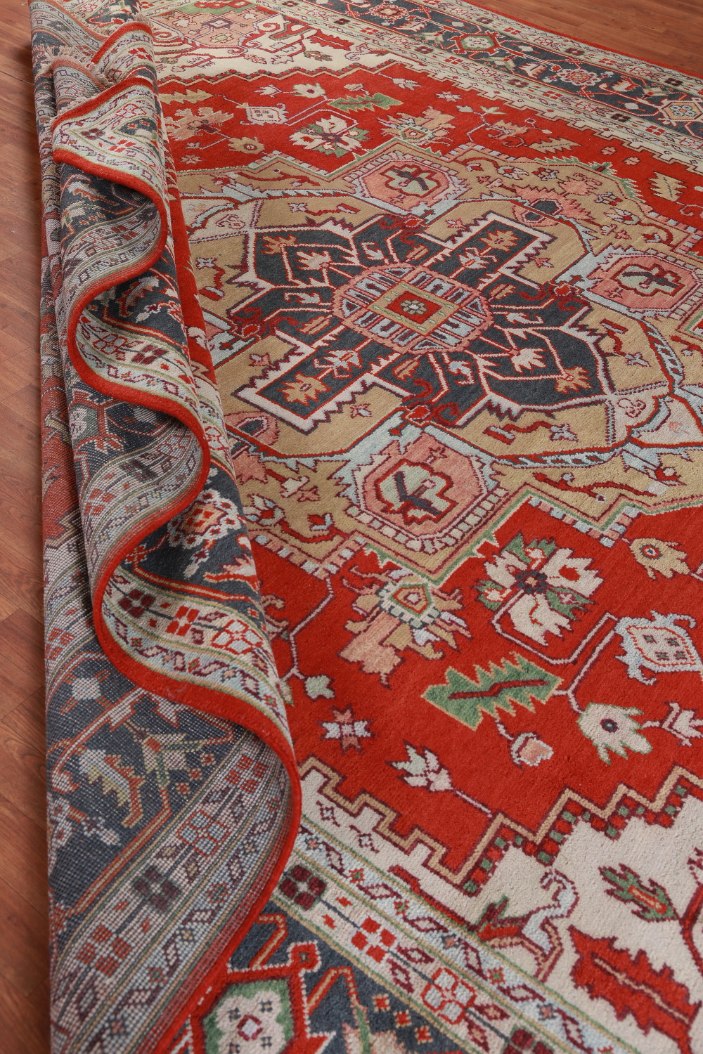 Palace Size Wool Heriz Serapi Oriental Rug 12x15