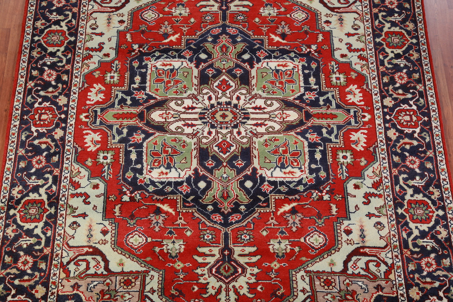 Geometric Red Wool Heriz Serapi Oriental Area Rug 8x10