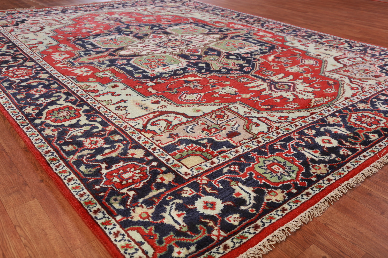 Geometric Red Wool Heriz Serapi Oriental Area Rug 8x10