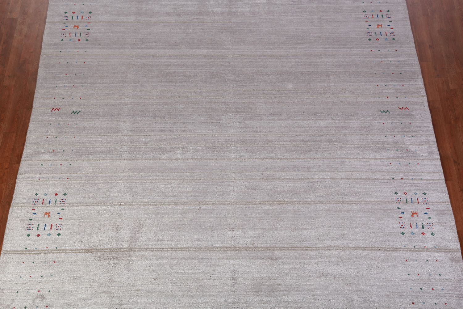 Silver Gray Gabbeh Indian Area Rug 9x12