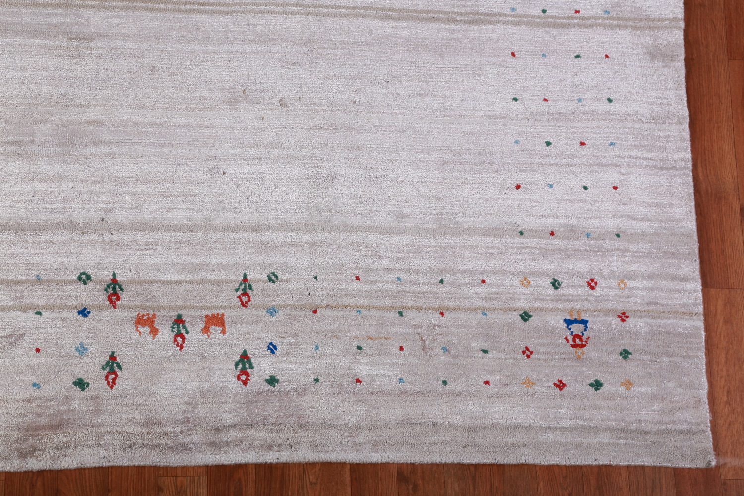 Silver Gray Gabbeh Indian Area Rug 9x12