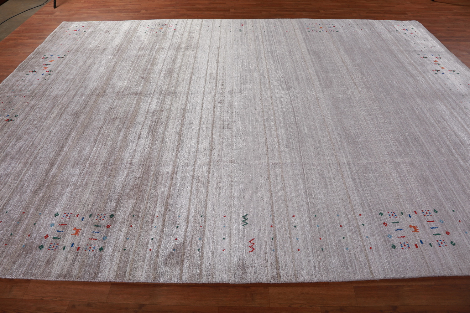 Silver Gray Gabbeh Indian Area Rug 9x12