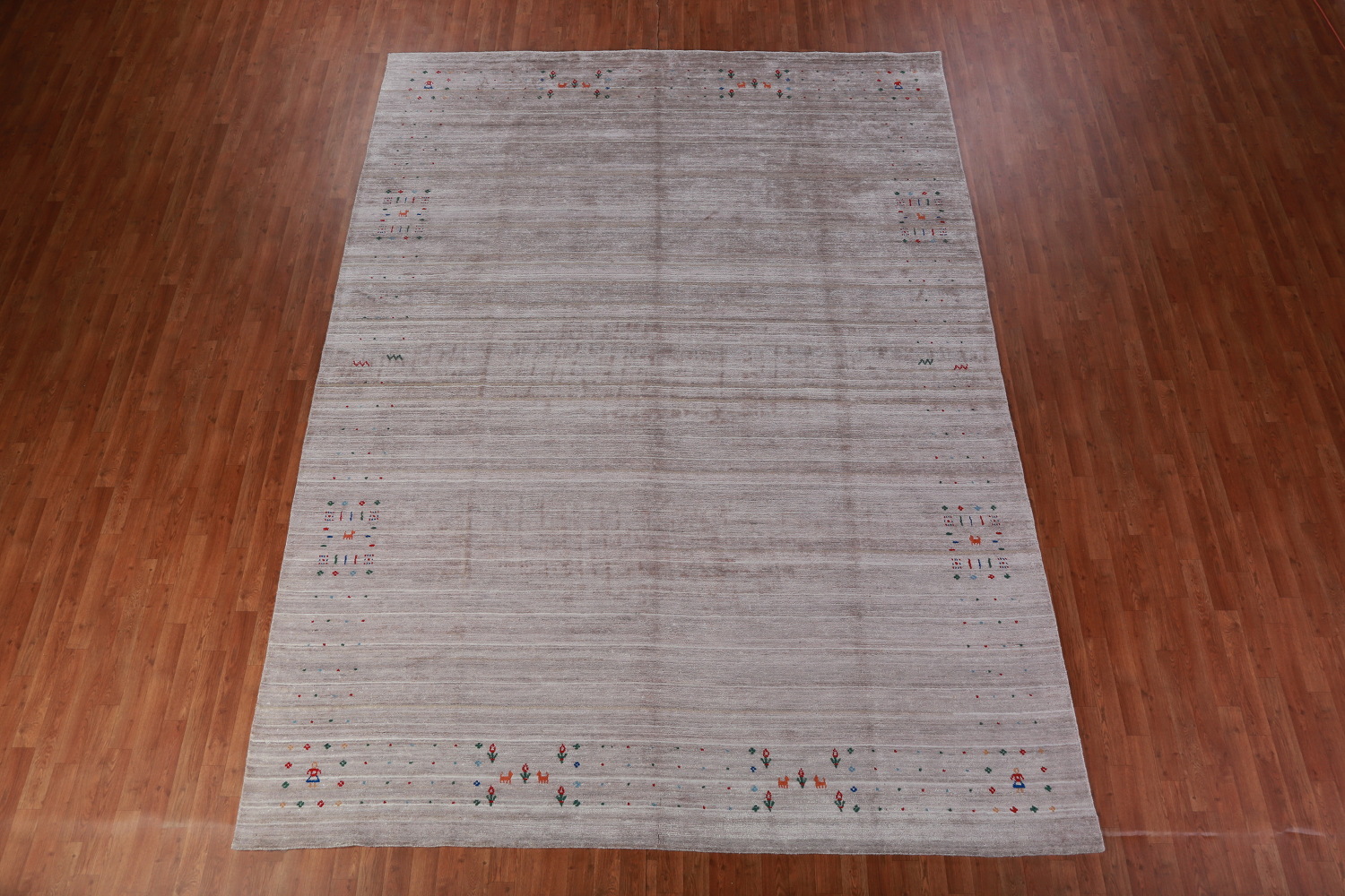 Silver Gray Gabbeh Indian Area Rug 9x12
