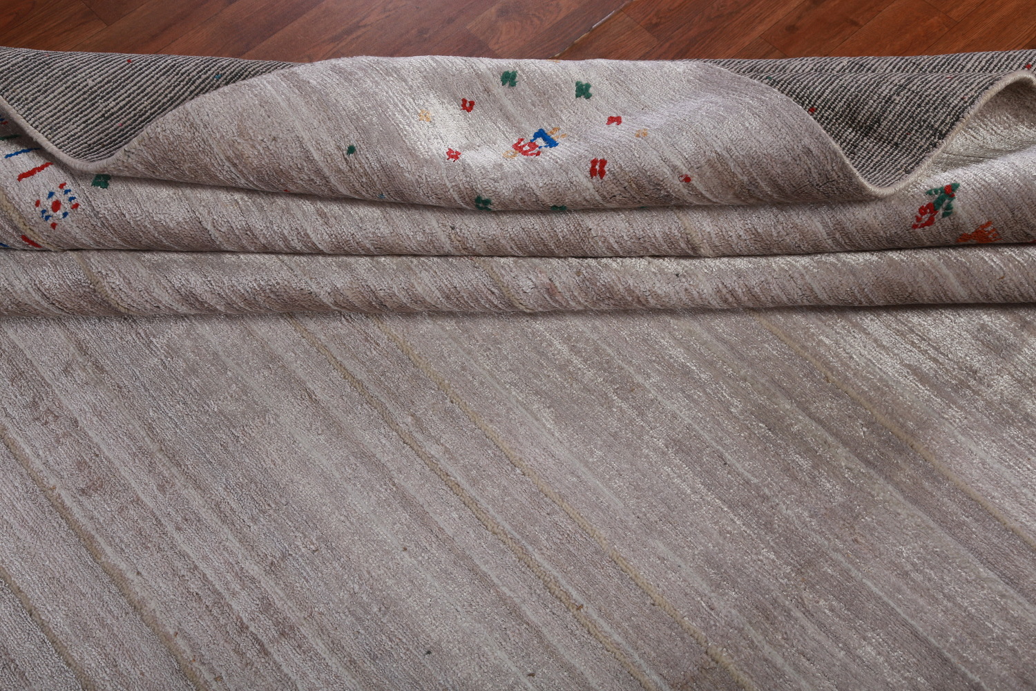 Silver Gray Gabbeh Indian Area Rug 9x12