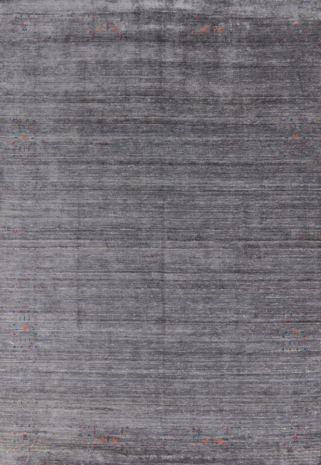 Tribal Gray Gabbeh Indian Area Rug 9x12