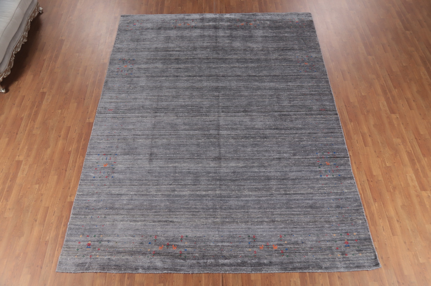 Tribal Gray Gabbeh Indian Area Rug 9x12