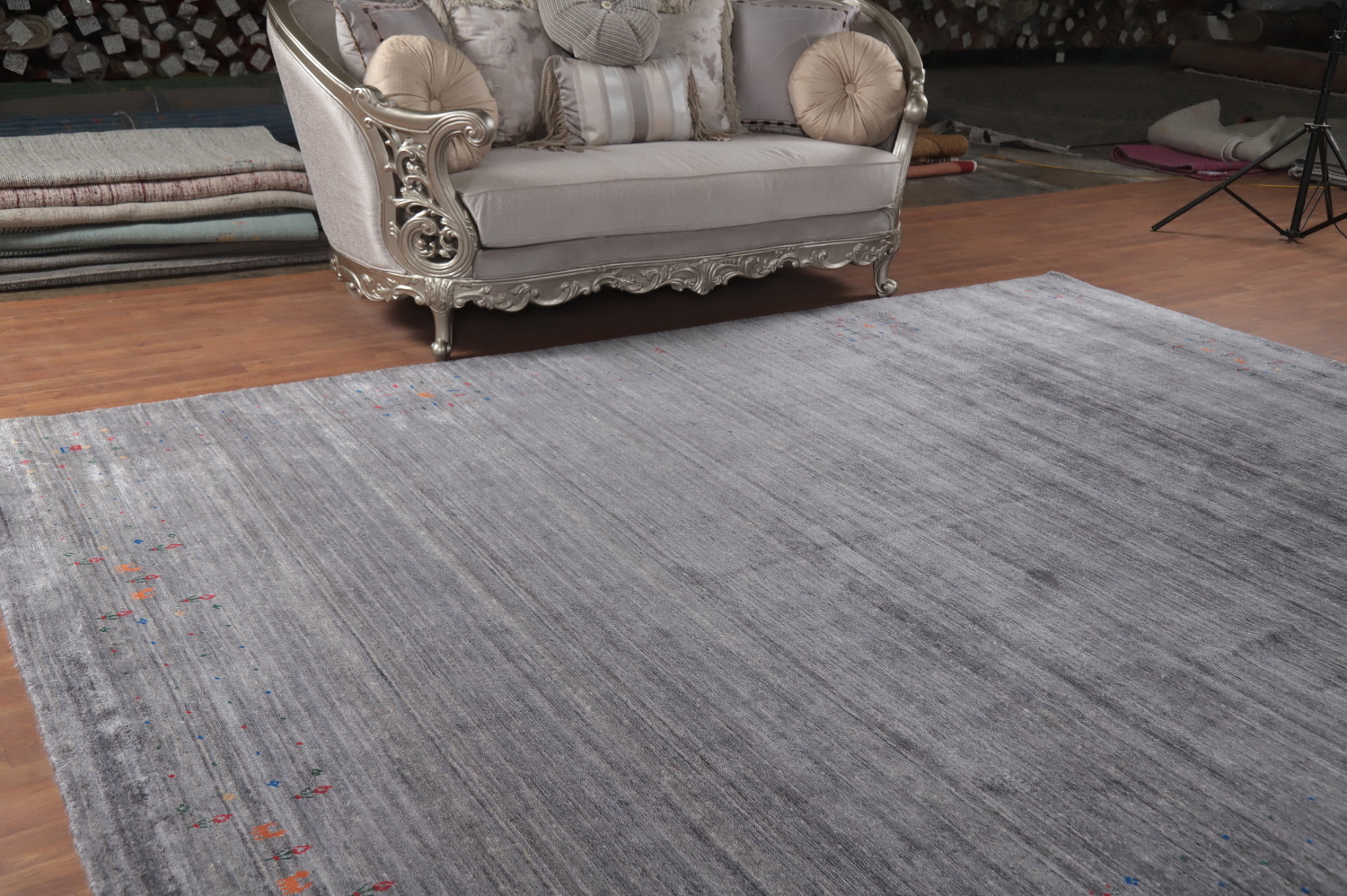 Tribal Gray Gabbeh Indian Area Rug 9x12