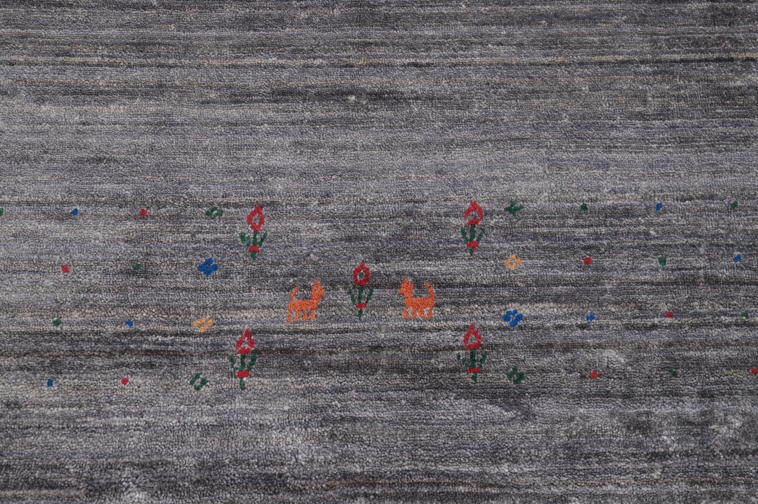 Tribal Gray Gabbeh Indian Area Rug 9x12
