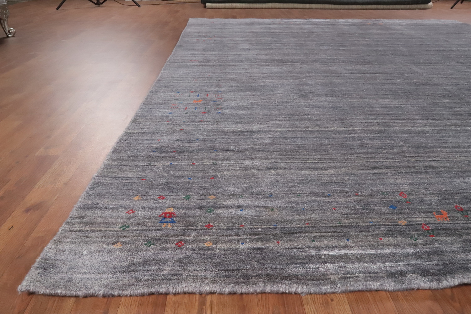 Tribal Gray Gabbeh Indian Area Rug 9x12