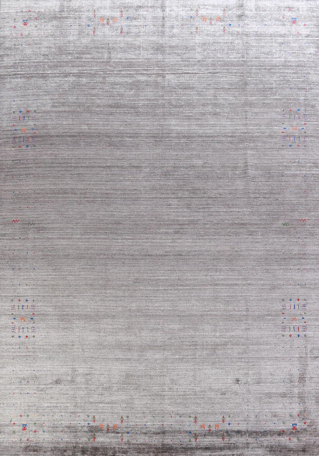 Striped Gray Gabbeh Indian Area Rug 9x12