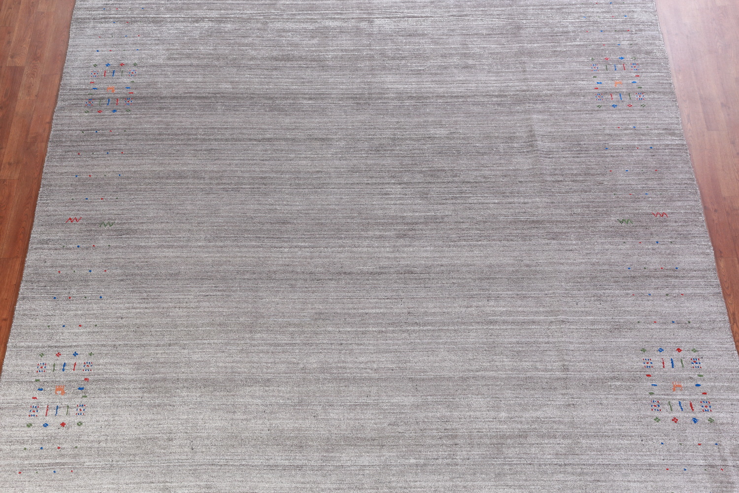 Striped Gray Gabbeh Indian Area Rug 9x12