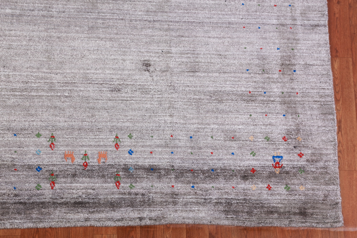 Striped Gray Gabbeh Indian Area Rug 9x12