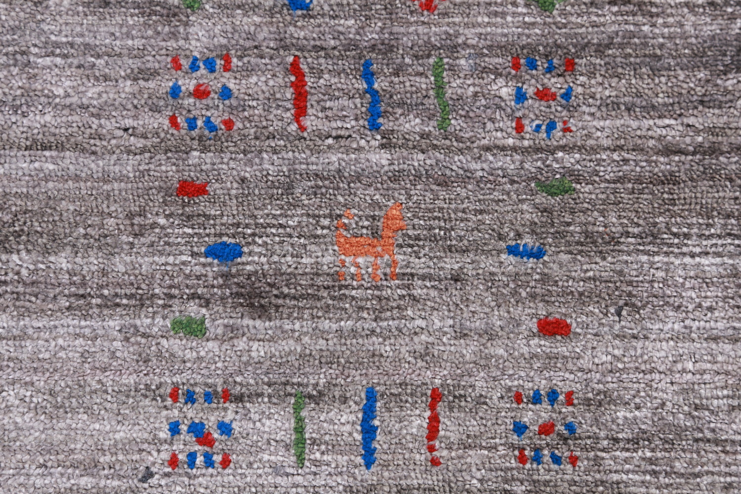 Striped Gray Gabbeh Indian Area Rug 9x12
