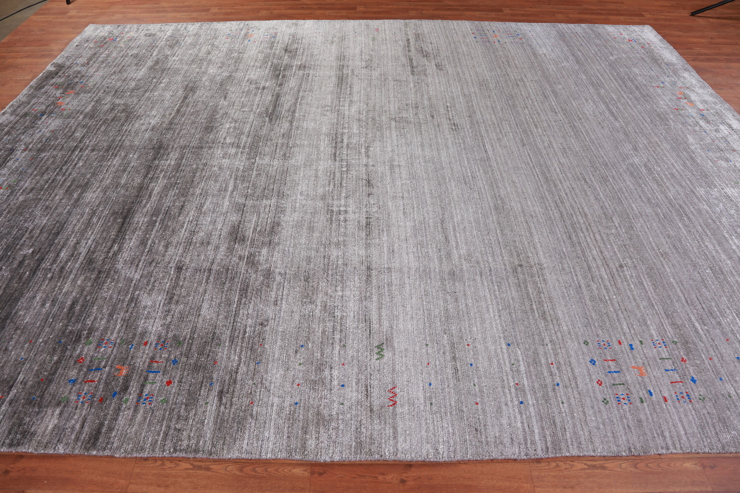 Striped Gray Gabbeh Indian Area Rug 9x12
