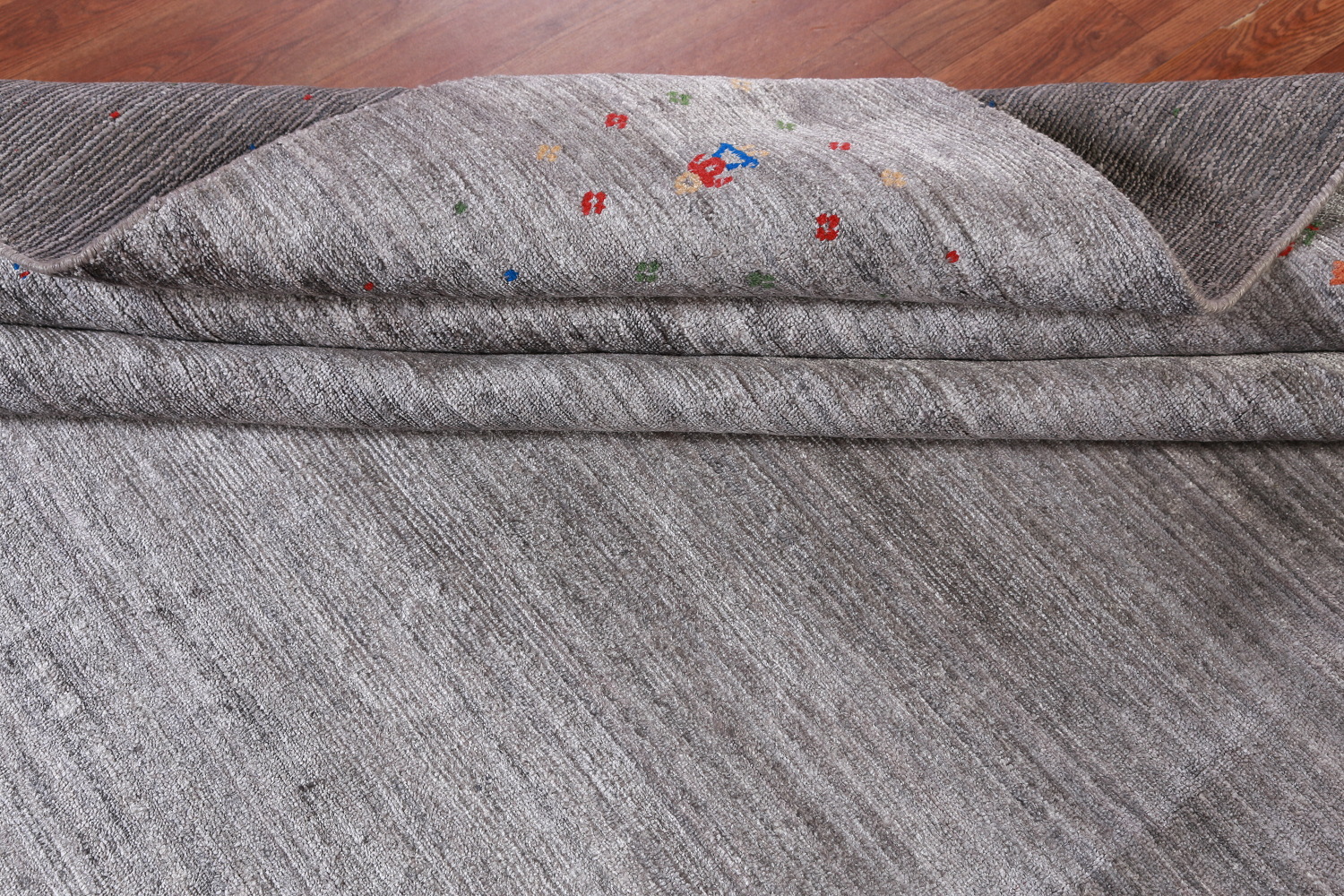 Striped Gray Gabbeh Indian Area Rug 9x12