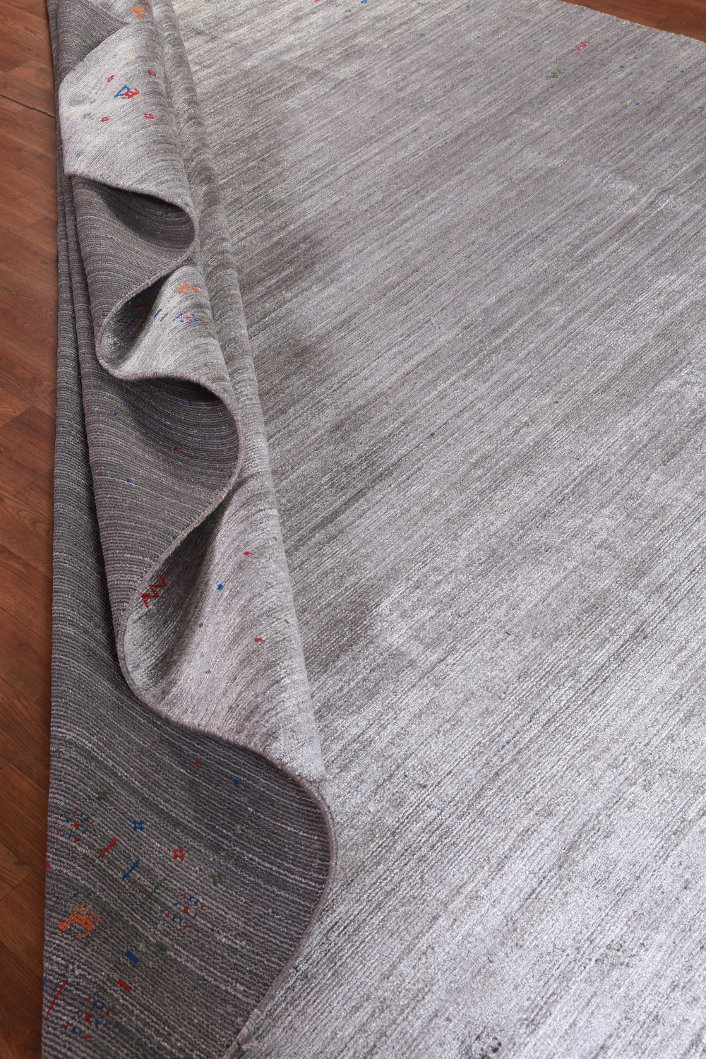 Striped Gray Gabbeh Indian Area Rug 9x12