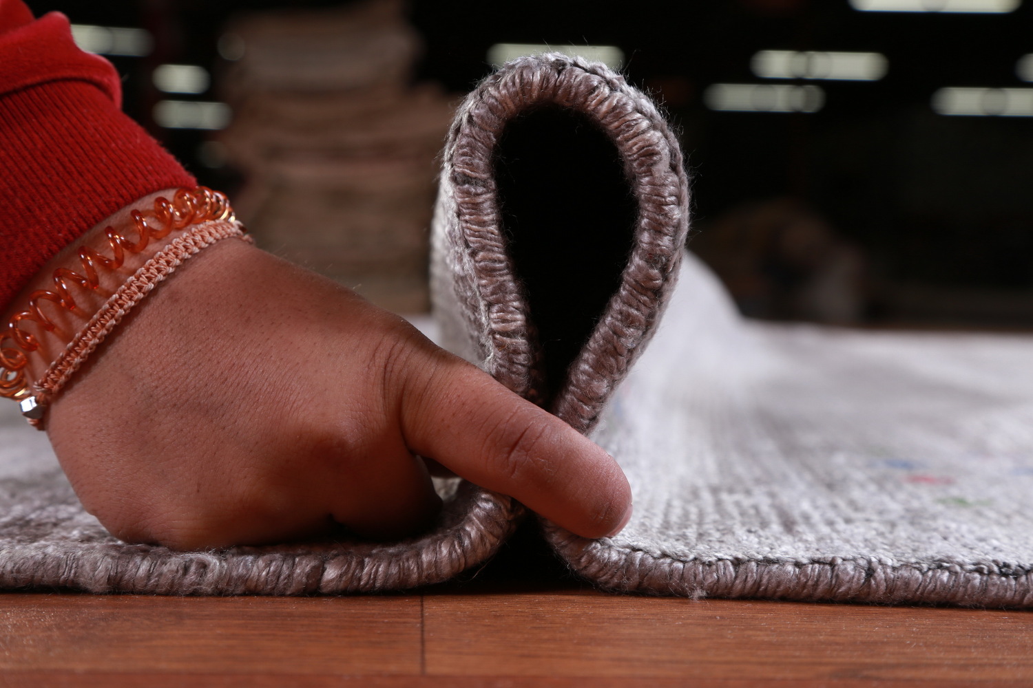 Striped Gray Gabbeh Indian Area Rug 9x12