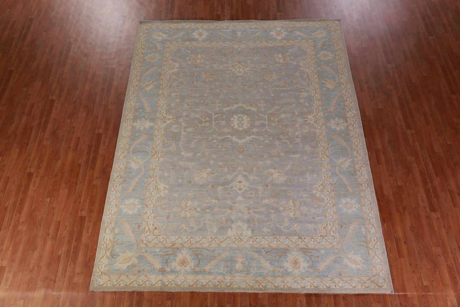 Vegetable Dye Gray Oushak Turkish Area Rug 9x12