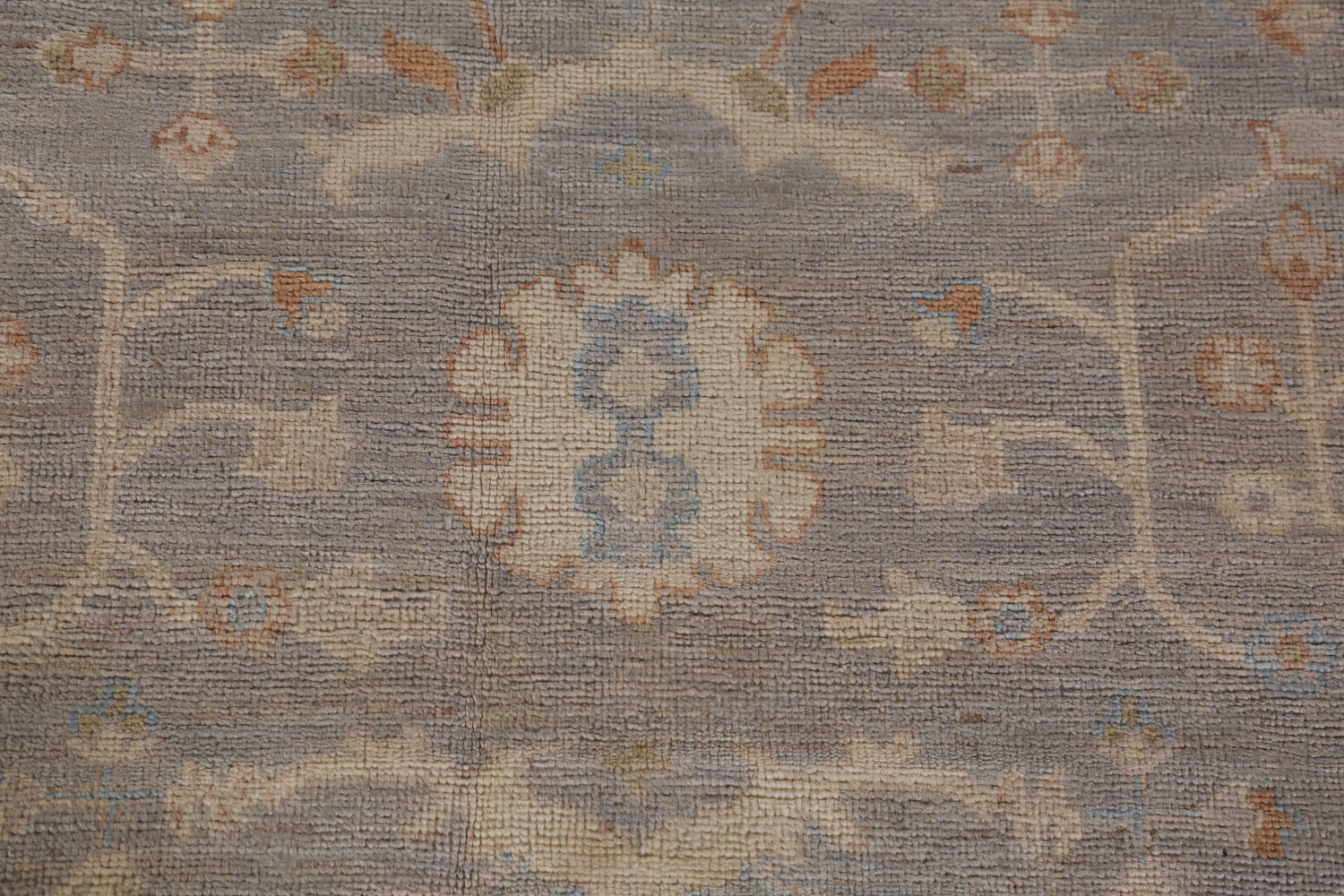 Vegetable Dye Gray Oushak Turkish Area Rug 9x12
