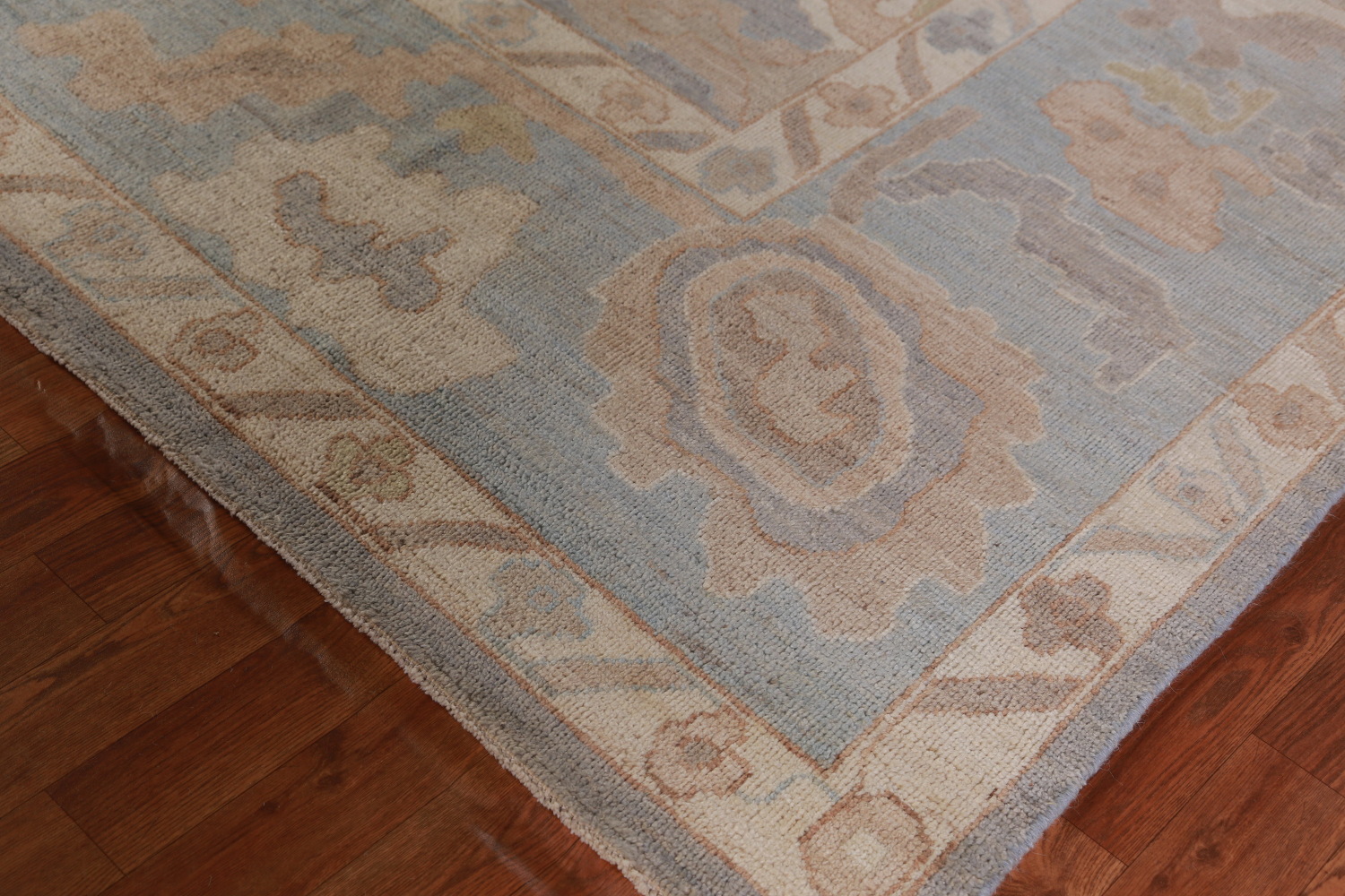 Vegetable Dye Gray Oushak Turkish Area Rug 9x12