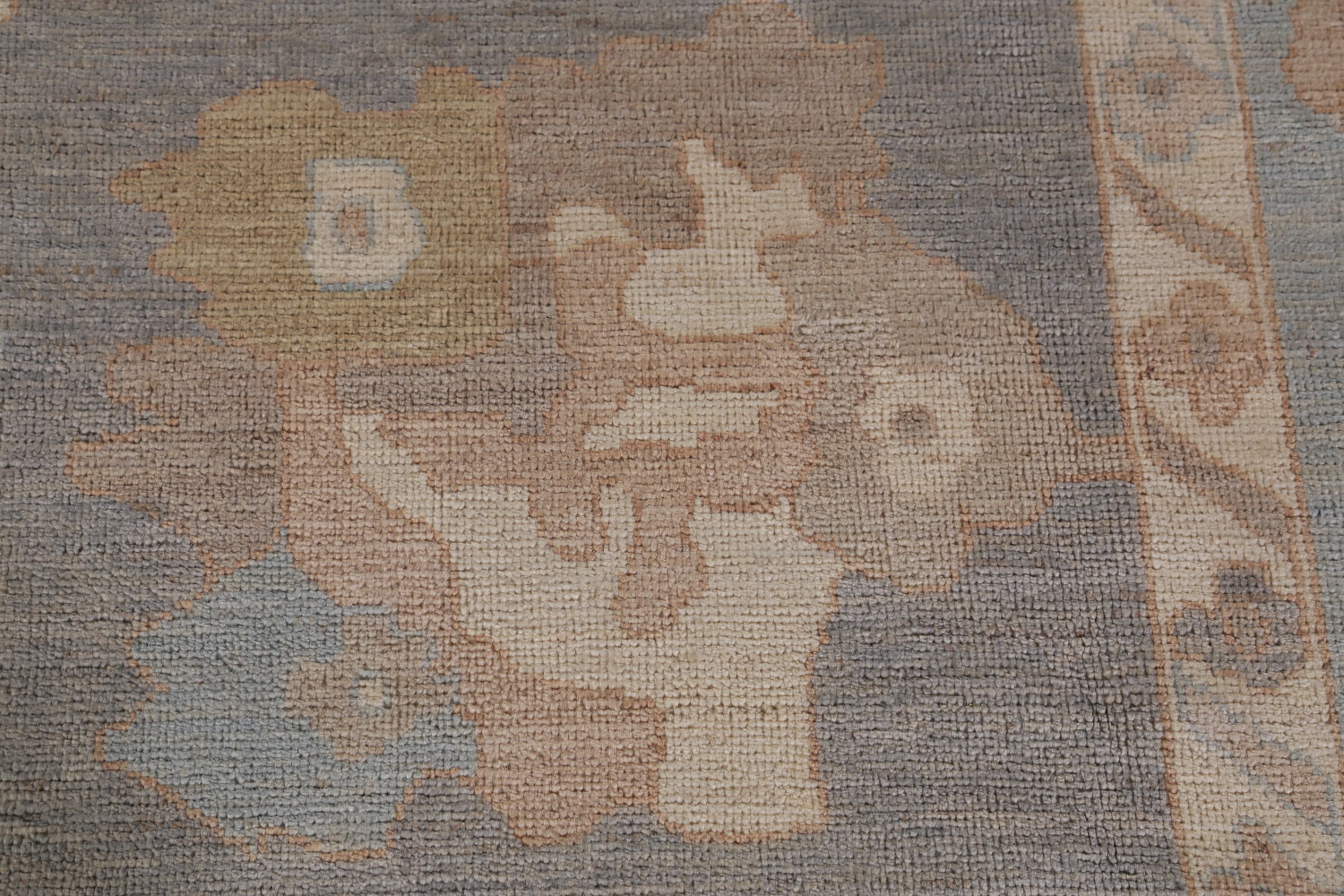 Vegetable Dye Gray Oushak Turkish Area Rug 9x12