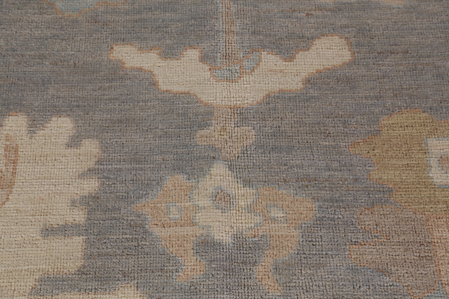 Vegetable Dye Gray Oushak Turkish Area Rug 9x12