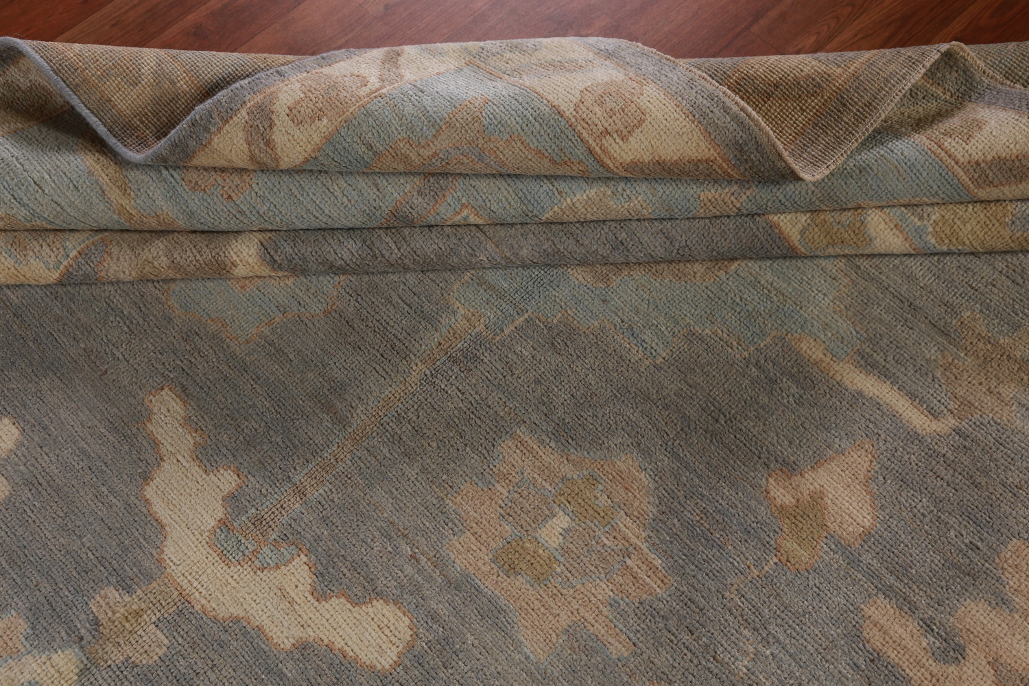 Vegetable Dye Gray Oushak Turkish Area Rug 9x12