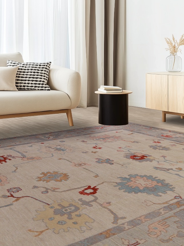 Vegetable Dye Wool Oushak Turkish Area Rug 8x10