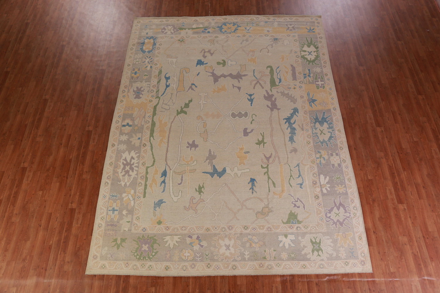 Vegetable Dye Oushak Turkish Area Rug 9x12