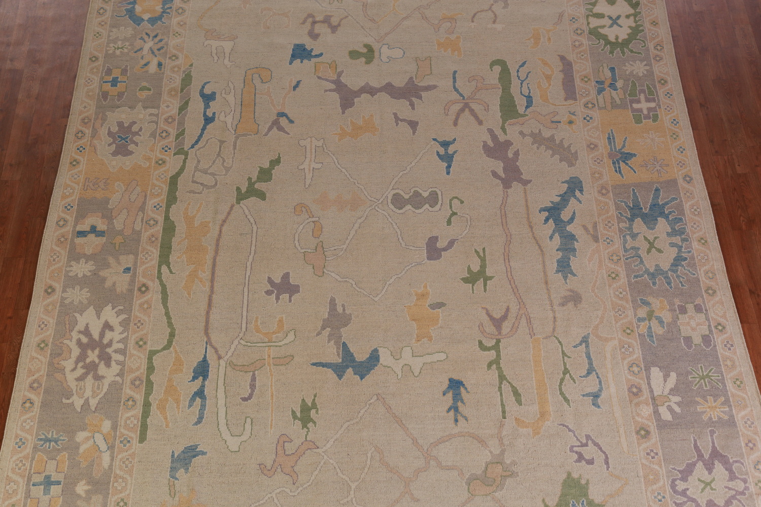 Vegetable Dye Oushak Turkish Area Rug 9x12