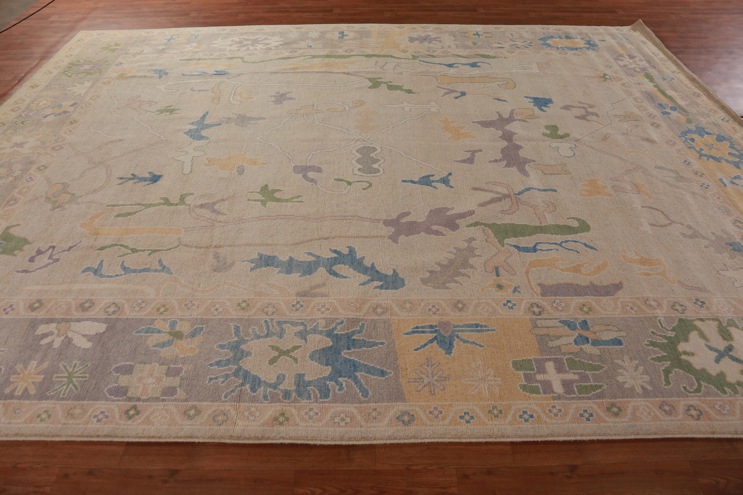 Vegetable Dye Oushak Turkish Area Rug 9x12