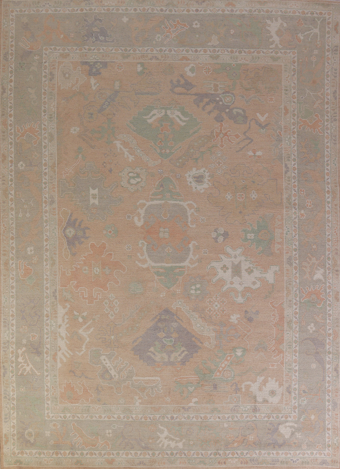 Vegetable Dye Oushak Turkish Area Rug 9x12