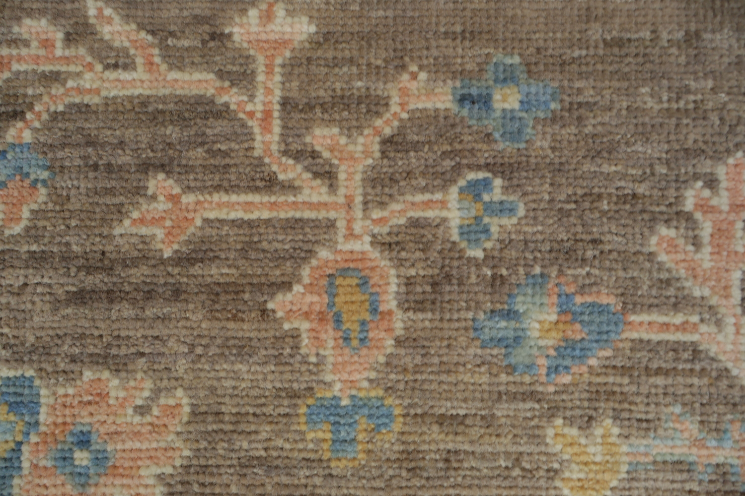 Vegetable Dye Brown Oushak Turkish Area Rug 9x12