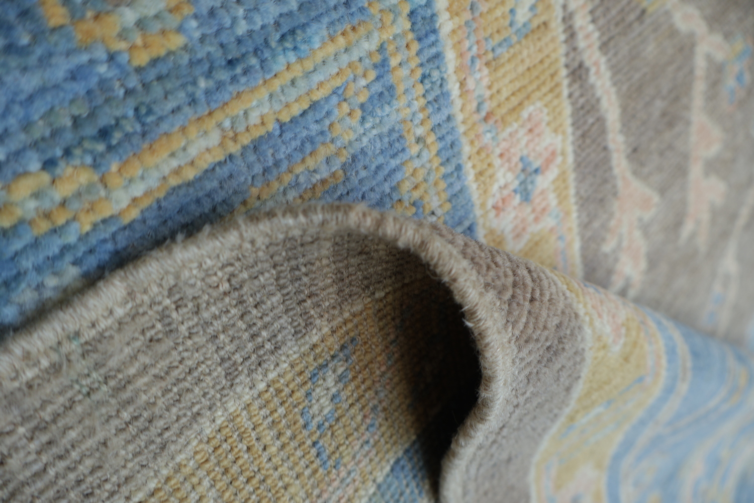 Vegetable Dye Brown Oushak Turkish Area Rug 9x12