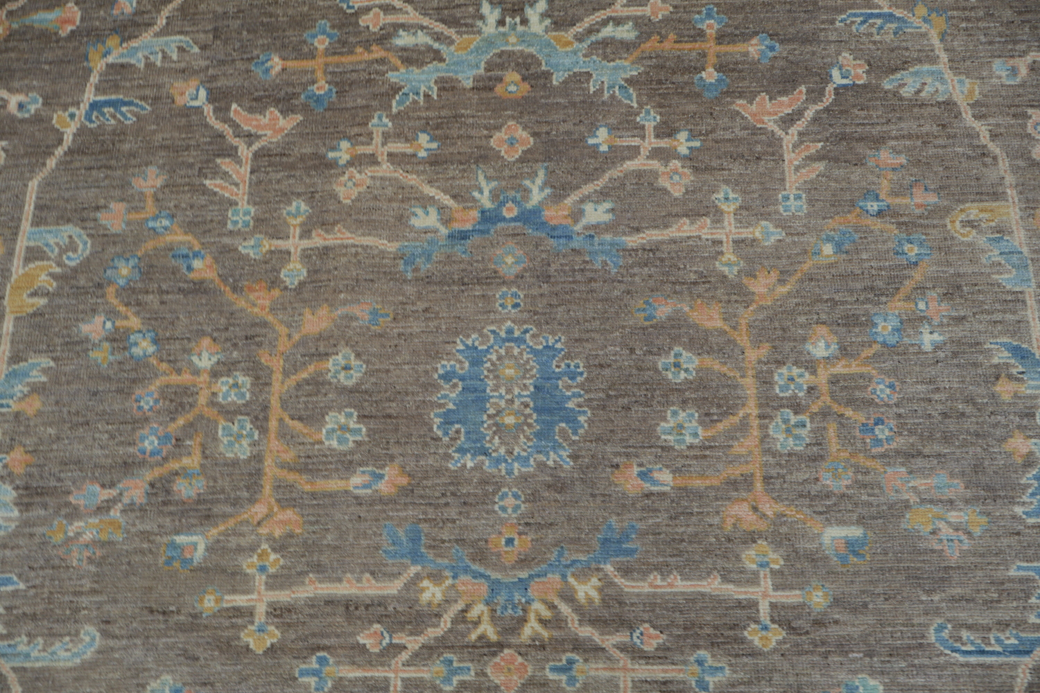 Vegetable Dye Brown Oushak Turkish Area Rug 9x12