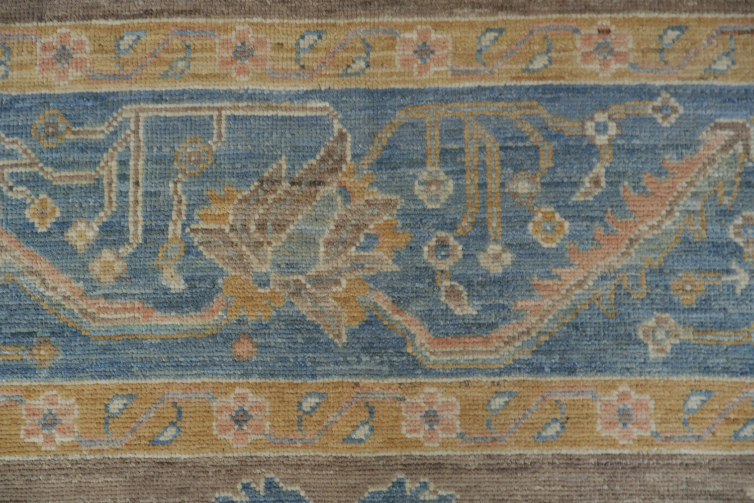 Vegetable Dye Brown Oushak Turkish Area Rug 9x12