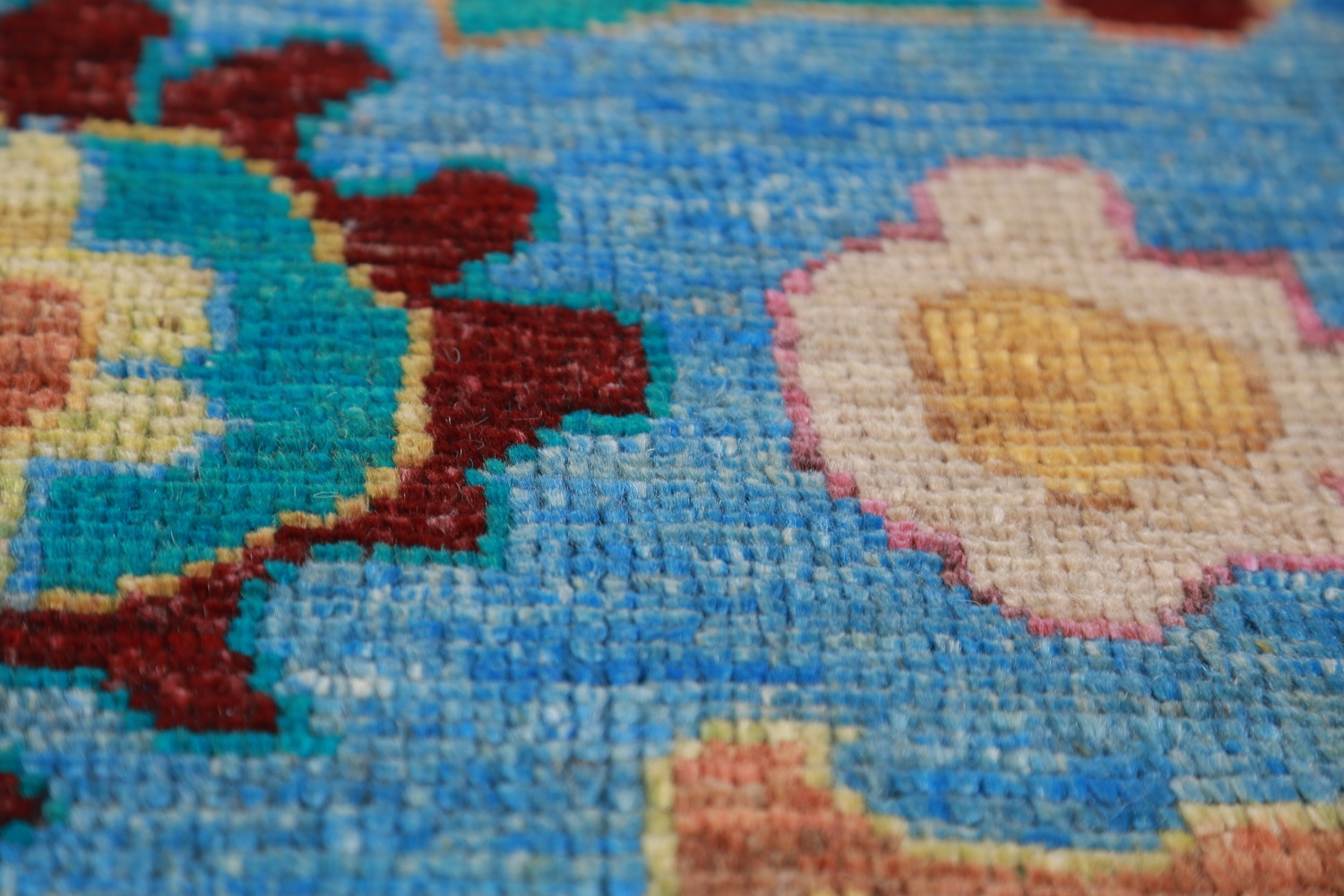 Vegetable Dye Blue Oushak Turkish Area Rug 8x10