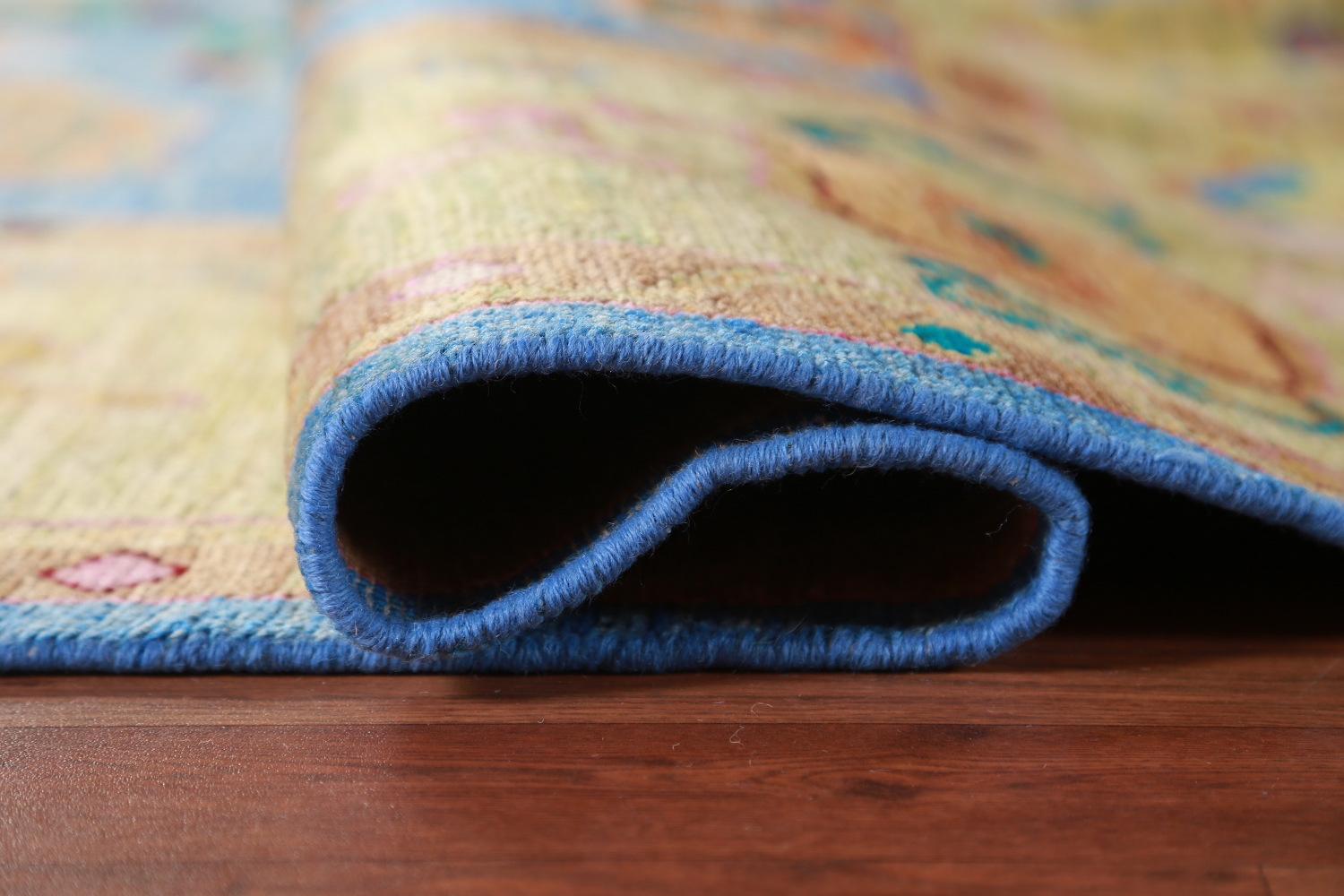 Vegetable Dye Blue Oushak Turkish Area Rug 8x10