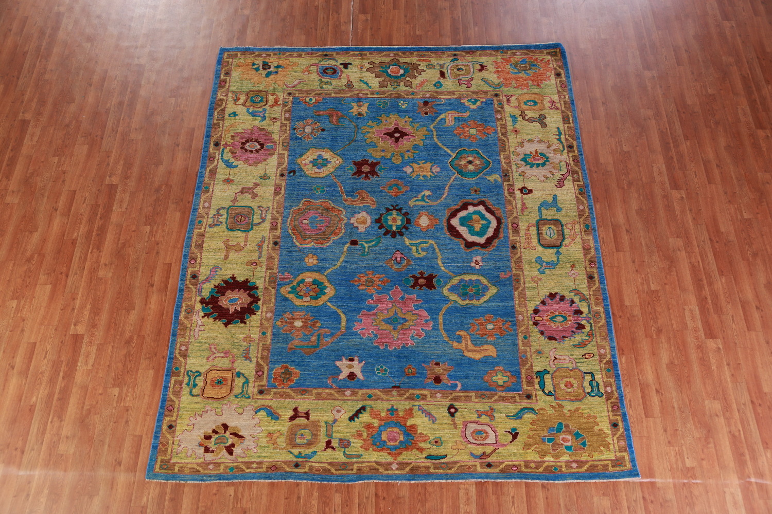 Vegetable Dye Blue Oushak Turkish Area Rug 8x10
