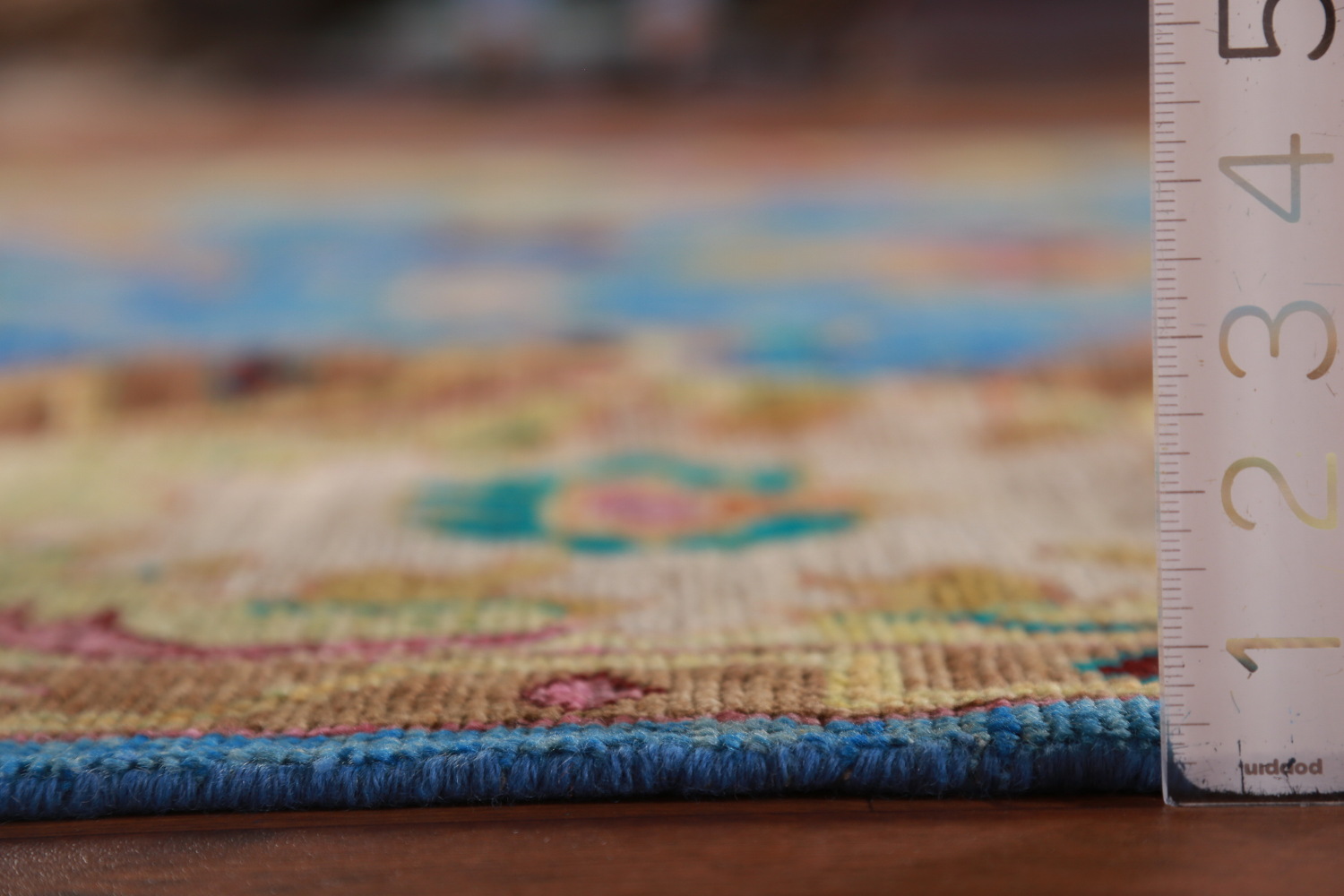 Vegetable Dye Blue Oushak Turkish Area Rug 8x10
