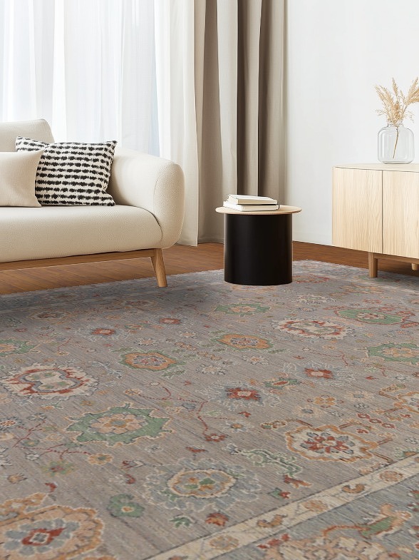 Vegetable Dye Oushak Turkish Area Rug 10x13