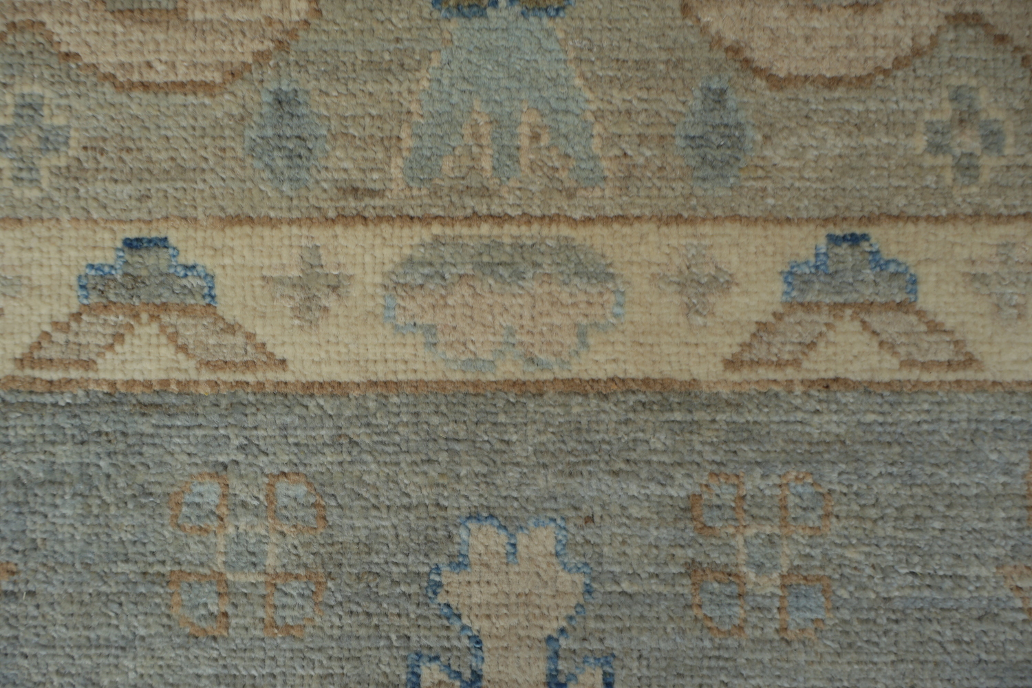 Vegetable Dye Gray Oushak Turkish Area Rug 9x12
